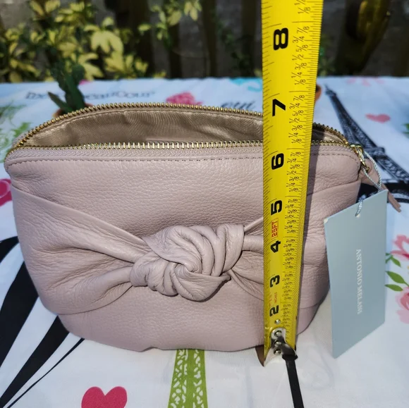 Antonio Melani Lavender Pebble Leather Clutch 8"W × 6"D NWT - Picture 11 of 12